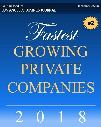 Los Angeles Business Journal Fastest Growing Private Companies 2018 tombstone